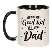 Good kid Great dad mok / beker zwart wit 300 ml - Cadeau mokken - Papa/ Vaderdag   -