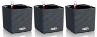 Lechuza Cube Color 14 Plantenbak met irrigatiesysteem, leigrijs, 14 x 14 x 14 cm, set van 3