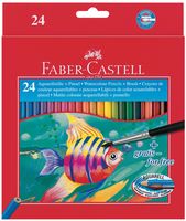 Faber Castell FC-114425 Aquarelpotlood Faber-Castell Etui A 24 Stuks + Penseel - thumbnail