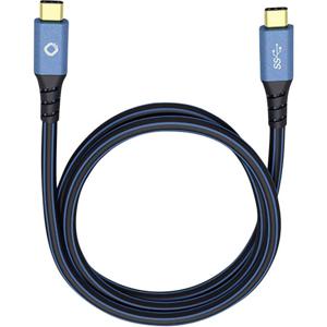 Oehlbach USB Plus CC USB 3.2 Gen 1 (USB 3.0) [1x USB-C stekker - 1x USB-C stekker] 0.50 m Blauw Vergulde steekcontacten