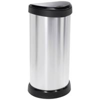 Curver DECO Bin 240641 Afvalbak 40 l (b x h x d) 335 x 685 x 285 mm Zilver, Zwart 1 stuk(s) - thumbnail