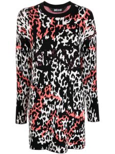 Just Cavalli robe courte en jacquard à imprimé léopard - Noir