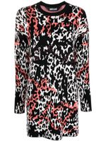 Just Cavalli robe courte en jacquard à imprimé léopard - Noir