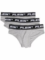 Philipp Plein slip à logo brodé - Gris - thumbnail