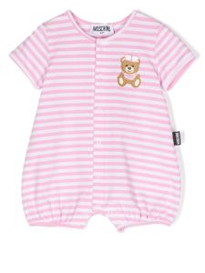 Moschino Kids barboteuse en coton à rayures - Rose