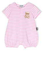 Moschino Kids barboteuse en coton à rayures - Rose - thumbnail