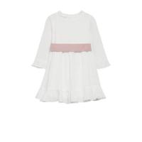 Mango Kids jurk met ruches naturel wit