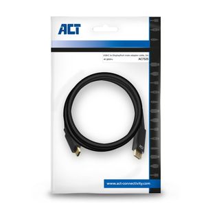 ACT Connectivity USB-C naar DisplayPort kabel kabel 2 meter, AC7325, 60Hz 4K (2160p)