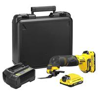 Stanley SFMCE500D2K-QW FatMax 18V accu-multitool SFMCE500D2K (2.0 Ah, schuurmachine, zaag & universeel mes in één apparaat – oscillerend gereedschap, incl. 20-delig accessoires, 2x accu's, oplader, koffer),