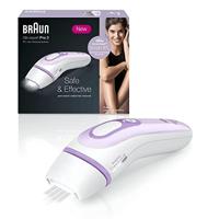 Braun IPL Silk Expert Pro 3 IPL Ontharing, 300.000 Flitsen, Alternatief Voor Laserontharing, Lichaam En Gezicht, Venus Scheermesje En Tas, 9 Minuten Voor Beide Benen, PL3011, Wit/Lila