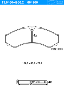 Remblokkenset, schijfrem ATE, u.a. für Iveco, Renault Trucks