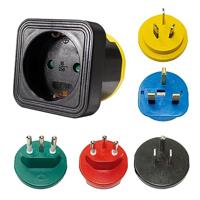 as - Schwabe Wereldreisadapter - universele reisadapter met 5 gemakkelijk verwisselbare landmodules - type B, G, I, J, L - voor euro-, contour- en geaarde contactstekkers - aardleidingbeugel +