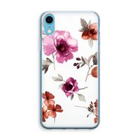 Geschilderde bloemen: iPhone XR Transparant Hoesje - thumbnail