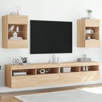 Tv-wandmeubels met LED 2 st 40x30x60,5 cm sonoma eikenkleurig - thumbnail