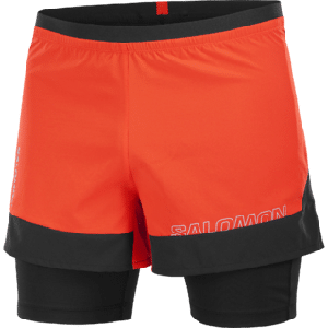 Salomon Cross 2in1 Shorts heren - ROOD - Heren