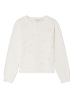 Bonpoint cardigan à fleurs brodées - Blanc