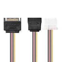 Nedis Interne Voedingskabel | SATA 15-Pins Male naar Molex Female / SATA 15-Pins Female | 0.2 m | 1 stuks - CCGP73555VA015 CCGP73555VA015