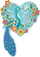 Scratch legpuzzel Pauw junior 58 cm blauw 40 stukjes