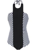 Amir Slama striped swimsuit - Noir - thumbnail