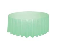 Unique Party 99227 99227 Rond mintkleurig kunststof tafelkleed, 2,13 m, verpakking van 1 stuks