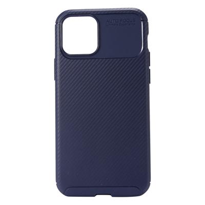 Shop4 - iPhone 12 mini Hoesje - Back Case Carbon Donker Blauw