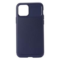 Shop4 - iPhone 12 mini Hoesje - Back Case Carbon Donker Blauw
