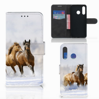 Huawei P30 Lite (2020) Telefoonhoesje met Pasjes Paarden