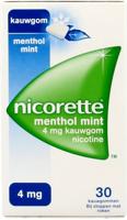 Nicorette Nicorette Kauwgom Mentholmint 4 Mg - 30 Stuks