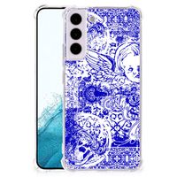 Extreme Case Samsung Galaxy S22 Angel Skull Blauw