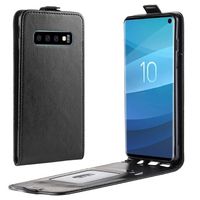 Samsung Galaxy S10 Verticale Flip Case met Kaartsleuf - Zwart