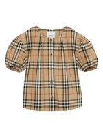 Burberry Kids blouse en serge à carreaux - Marron