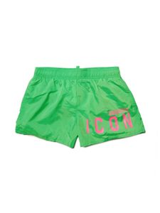 DSQUARED2 KIDS short de bain élastiqué à logo imprimé - Vert