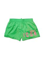 DSQUARED2 KIDS short de bain élastiqué à logo imprimé - Vert - thumbnail