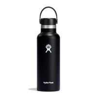 Hydro Flask - Waterfles van 532 ml - Vacuüm Geïsoleerde Roestvrij Stalen Drinkfles met Lekvrije Flex Cap en Handgreep - Dubbelwandige Herbruikbare Fles - BPA-vrij - Standaard Opening - Black