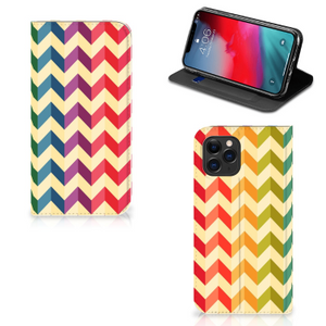 Apple iPhone 11 Pro Hoesje met Magneet Zigzag Multi Color