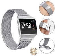 Milanees horloge band geschikt voor de Fitbit Ionic | RVS | zilver | maat M | magneetsluiting