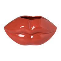 Vaas lippen - rood - 11x25x12 cm - thumbnail