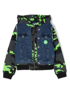 Philipp Plein Junior veste à imprimé camouflage - Bleu