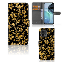 Motorola Moto G72 Hoesje Gouden Bloemen