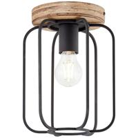 Brilliant 99500/66 Tosh Plafondlamp E27 Hout (donker), Zwart (korund) - thumbnail