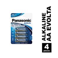 Panasonic Evolta Alkalinebatterij, AA Mignon, verpakking van 4 stuks, voor energie-intensieve producten, alkaline