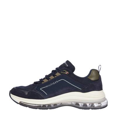 Tommy Hilfiger Air Runner Mix leren sneakers donkerblauw
