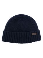 Barbour bonnet en maille nervurée à patch logo - Bleu