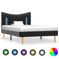 vidaXL Bedframe met LED kunstleer zwart 90x200 cm