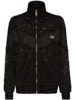 Dolce & Gabbana sweat zippé en dentelle Cordonetto - Noir