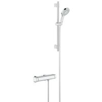 GROHE Grohtherm 2000 douchekraan thermostatisch met glijstang 60cm en cosmopolitan handdouche massage chroom 34281001 - thumbnail