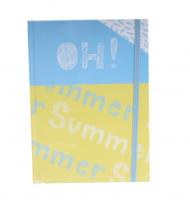 Tesoro schrift oh summer blauw/geel 21 cm