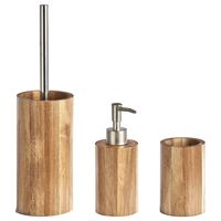 Badkamer accessoires set 3-delig - acacia hout - luxe kwaliteit - thumbnail