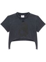 Courrèges t-shirt crop à patch logo - Gris