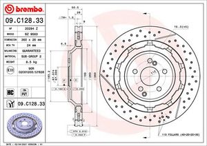 Remschijf BREMBO, Remschijftype: Binnen geventileerd, u.a. für Mercedes-Benz